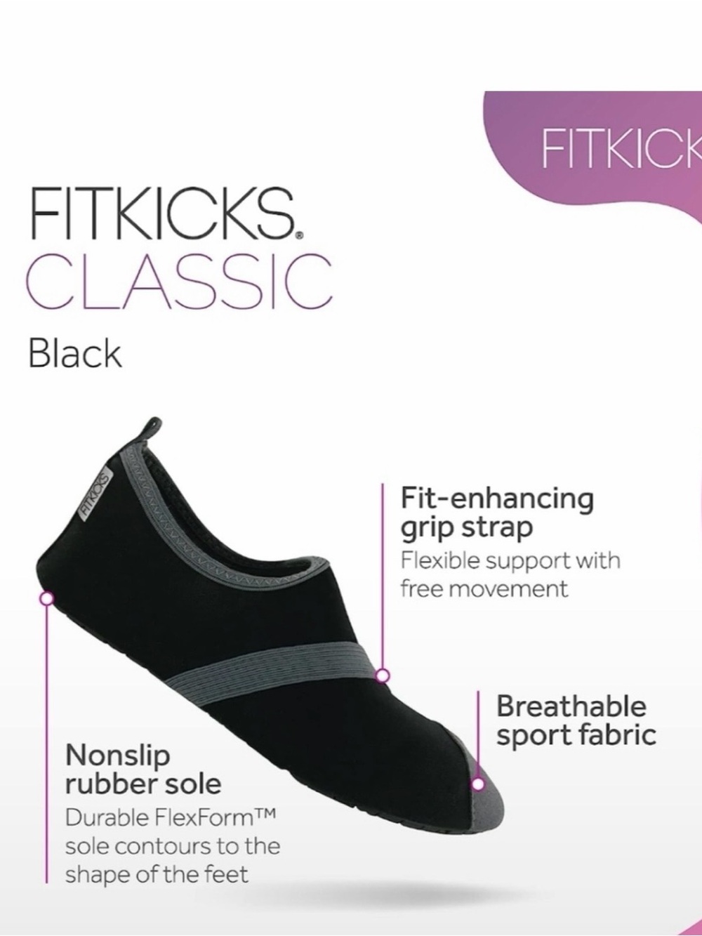 FITKICKS Classic Women's Athletic Shoe - Black